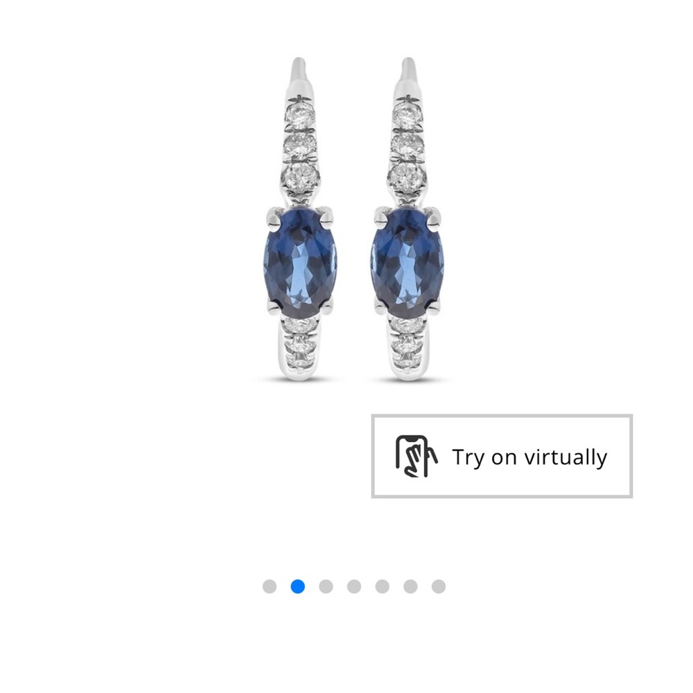 Blue Sapphire and Diamond Hoop Earrings